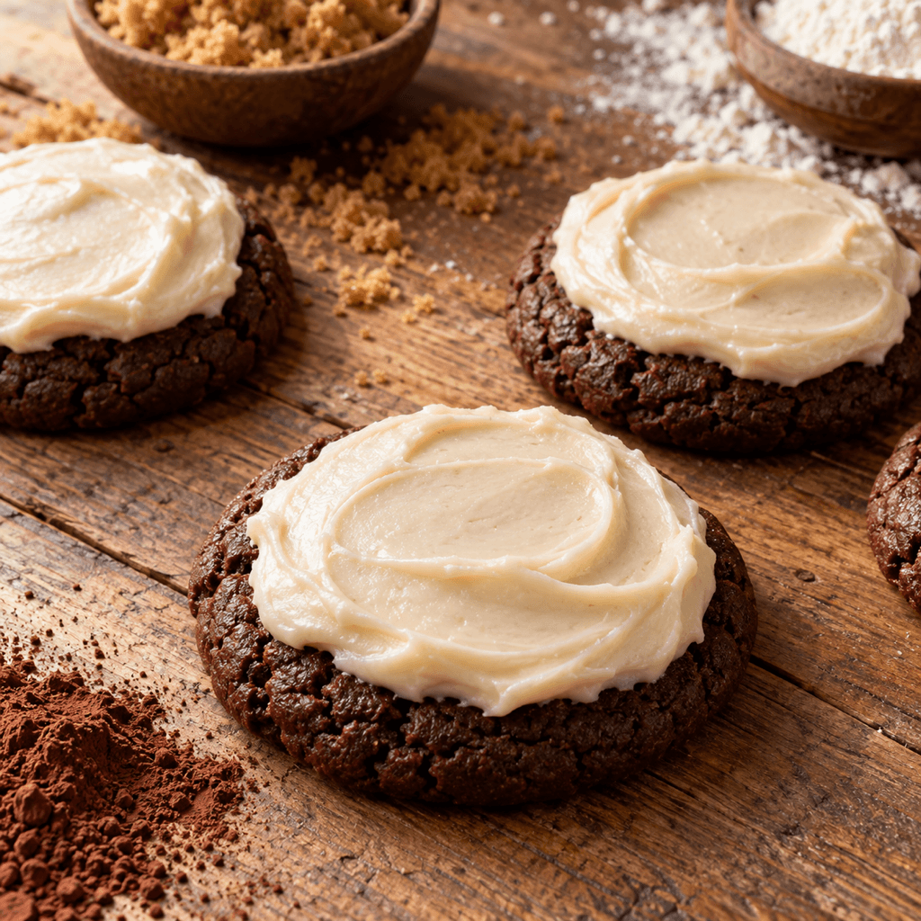Vegan Frosted Chocolate Cookies