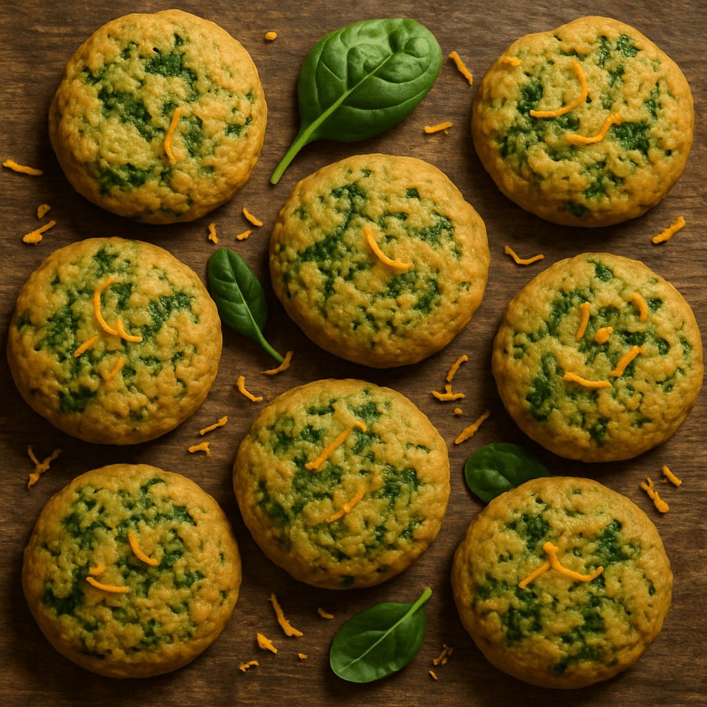 Spinach and Orange Zest Vegan Cookies